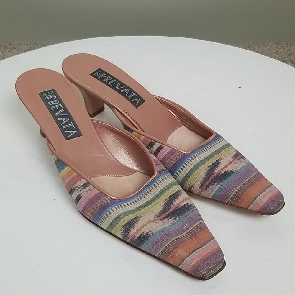 Prevata Southwestern Square Toe Slip On Pumps 8.5
